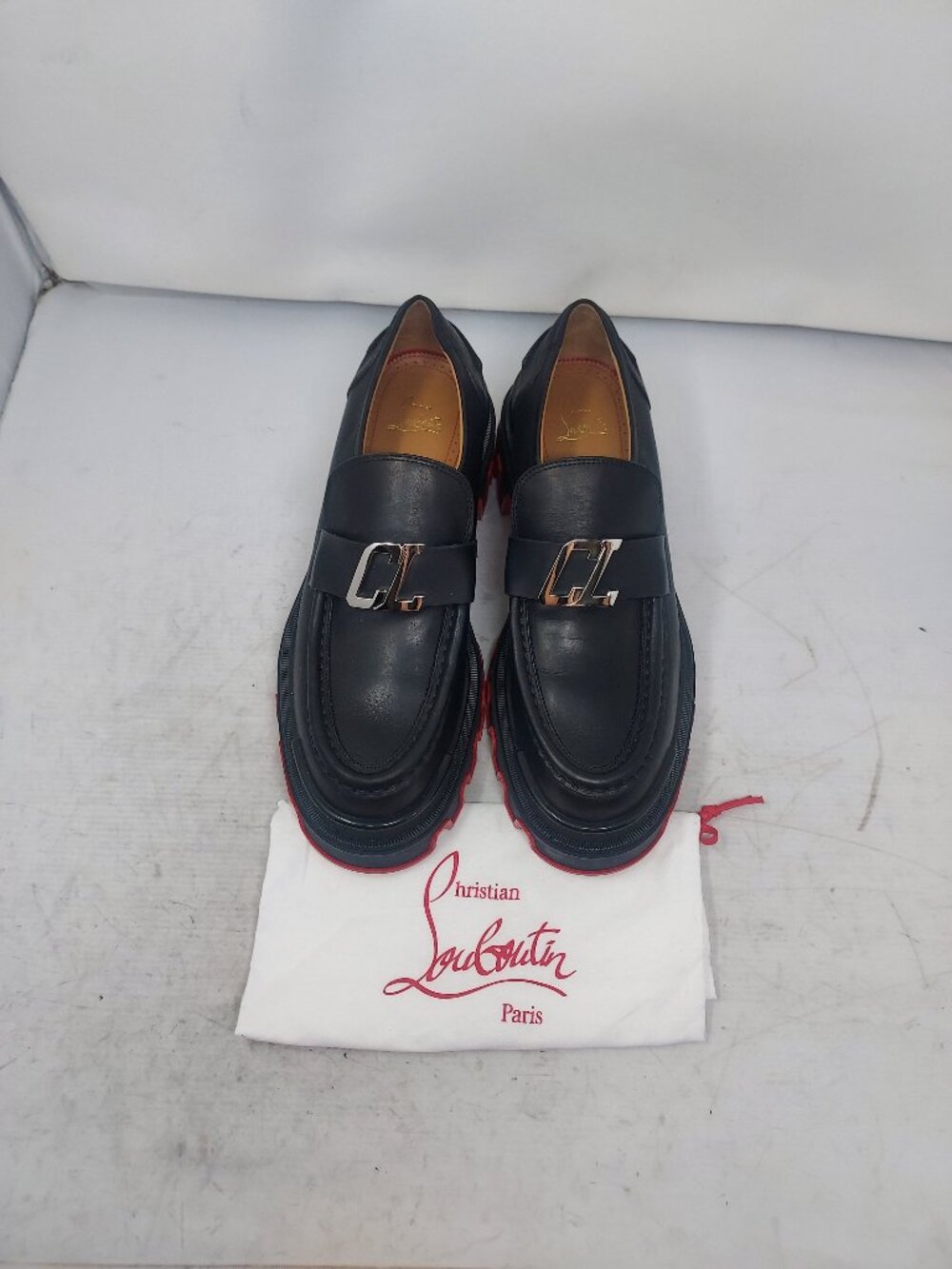 CHRISTIAN LOUBOUTIN MENS Black CL Moc Dune Loafer - Picture 7 of 12